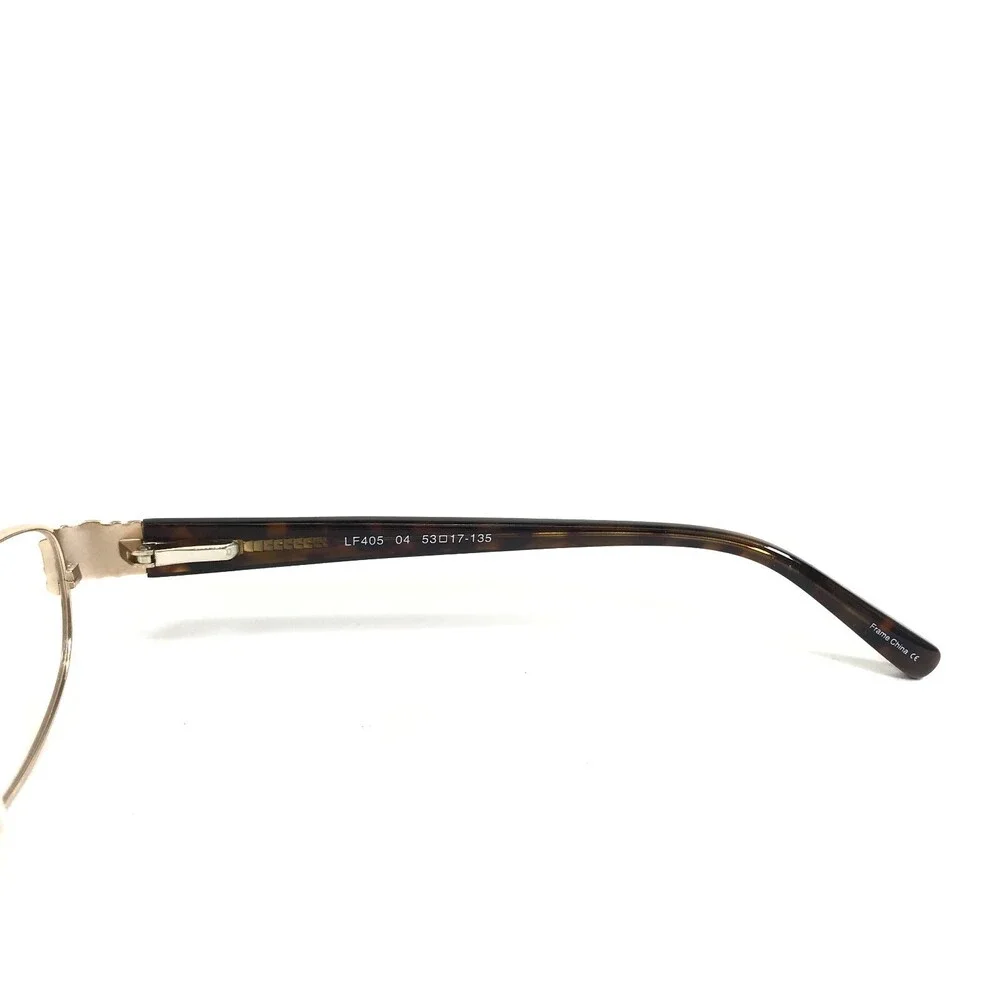 London Fog Eyeglasses Frames LF405 04 Brown Gold Round Full Rim 53-17-135